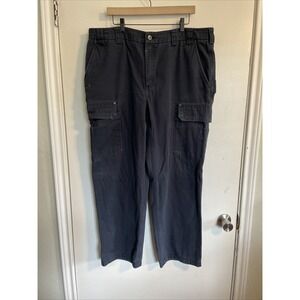 Duluth Trading Company Heavy Canvas Cargo Pants Workwear Men's 42x32 Navy‎ Pants